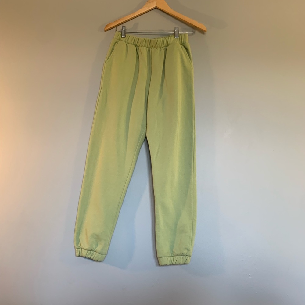 Zara sweatpants, lime, size M